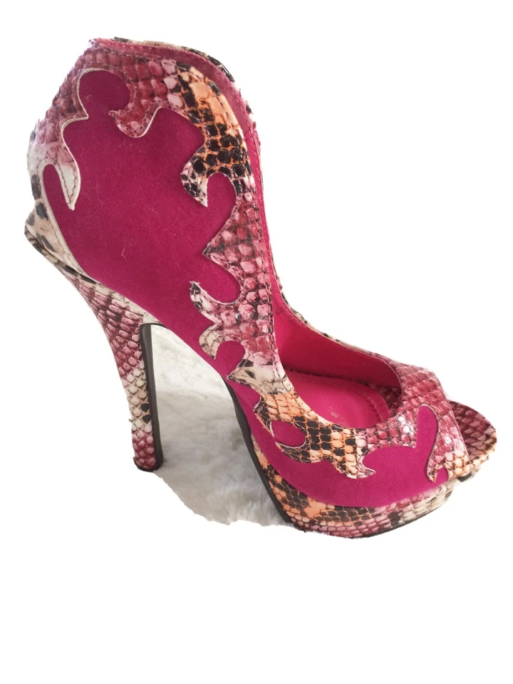 Tacón de mujer Liliana de 5 pulgadas con tiro de 1 pulgada fucsia. tacones mujer talla 7 Foto 1 de 4