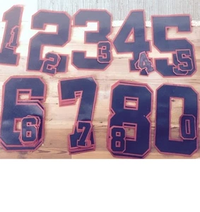 NAVY-RED Authentic Hockey Jersey Back + Sleeves Tackle Twill Number Set Kit 071 - Picture 1 of 1