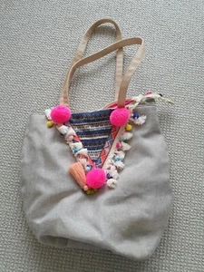 Bolso de hombro para mujer de lino - Imagen 1 de 12