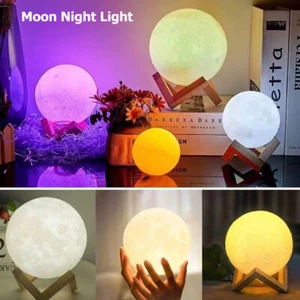 Creative Colored Moon Night Light Toggle Switch Mini Battery Powered Table Lamp - Picture 1 of 4
