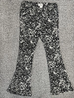 Calça American Rag Cie tamanho S algodão fluido perna larga preta branca estampa cintura elástica - Imagem 1 de 4