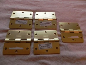Bisagras de puerta de alta resistencia, bisagra de latón satinado de 3 1/2" x 3 1/2", QTY 5 - Imagen 1 de 2