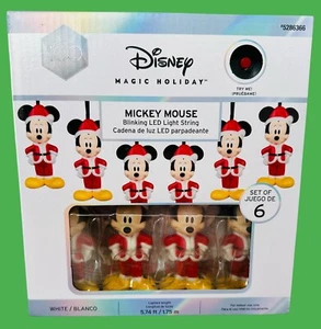 New Disney Magic Holiday Christmas Mickey Mouse Blinking LED 6 Light String New - Picture 1 of 4