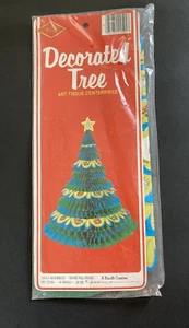 VTG 1984  Beistle 14” Decorated Tree Art Tissue Centerpiece Paper Honeycomb NIB - Picture 1 of 4