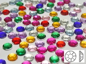 500 gemas de estrás plano redondas de acrílico 6 mm (1/4") sin orificios elección de color artesanal - Imagen 1 de 16