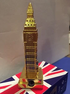 Metallic London Big Ben Golden Pencil Sharpener Table Showpiece Souvenir Gift - Imagen 1 de 2