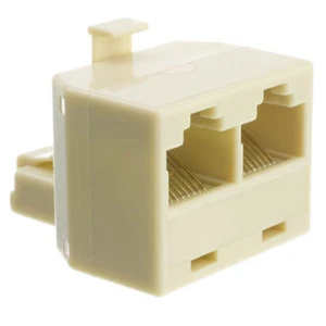 Telephone Phone Splitter RJ45 8P8C Male Plug to Dual Female Jack Straight - Picture 1 of 3
