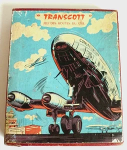 TRANSCOTT JEU DES ROUTES DU CIEL SUPER CONSTELLATION BON ÉTAT 24x20cm - Imagen 1 de 5