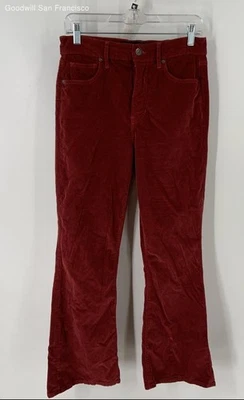 Veronica Beard Carson Red Cotton Blend Corduroy Flared Leg Ankle Womens Pants 28 - Image 1 of 4