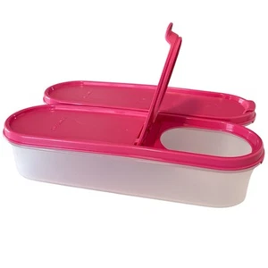 Tupperware Modular Mates 3.5 Cup Super Pour Oval 1 Containers Pink Set Of 2 New - Picture 1 of 12