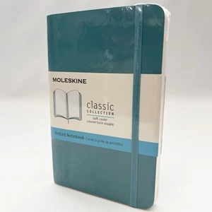 Moleskine Classic Notebook Teal Soft Cover Pocket Dotted Dot Grid 3.5x5.5 Mini - Picture 1 of 3