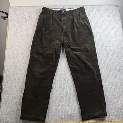 Pantalones de Colección Polo Ralph Lauren Para Hombre 36x32 Marrón Pana Andrew Pantalón Plisado Foto 1 de 4