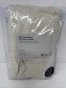 West Elm European Flax Linen Sheer Curtain, Natural Flax 48x108 NEW - Picture 1 of 4