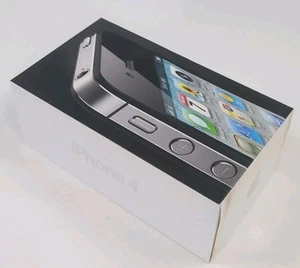 Apple iPhone 4 Noir 32 Go BOITE VIDE UNIQUEMENT (PAS DE TÉLÉPHONE) avec PAPIERS/AUTOCOLLANTS - Photo 1 sur 6