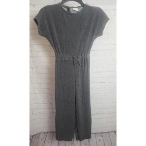 Zara Girls Dark Gray Jumpsuit Romper Size 8 Textured One Piece - Picture 1 of 7