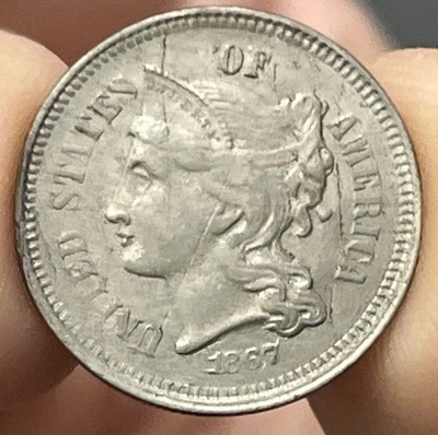 1867 3 Cent Nickel (VF+ Details, Scratches) - Image 1 of 2