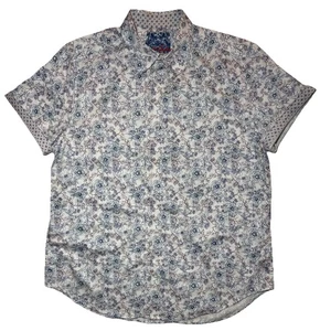 Camisa Robert Graham Nichols Floral Estampado Completo Arte AOP Manga Corta Botón XL - Imagen 1 de 9