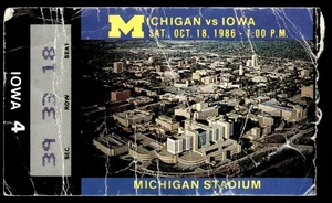 1986 Michigan Stadium Ticket Oct 18 Michigan vs Iowa #A - Picture 1 of 2