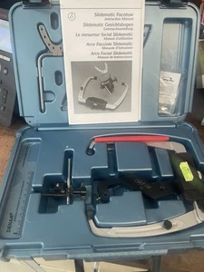 DENAR SLIDEMATIC FACEBOW 1 BITEFORK ASSEMBLY AND DENAR TRANSFER JIG, BLUE CASE. - Picture 1 of 11