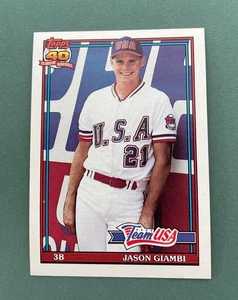 1991 Topps negociado béisbol Jason Giambi #45T equipo EE. UU. RC - Imagen 1 de 2