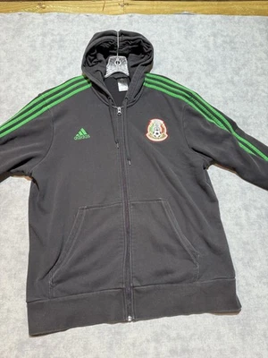 ADIDAS MEXICO HOODIE XL MENS BLACK JACKET SWEATSHIRT SOCCER FUTBOL FIFA-350 - Image 1 of 4