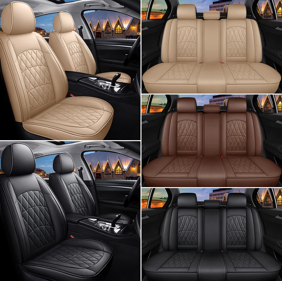 Juego completo de funda de asiento de cuero PU de 5 asientos para Chrysler 300C PT Cruiser Sebring Foto 1 de 4