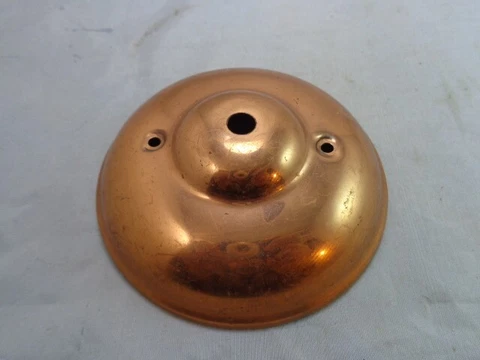 Ceiling Flush Mount Light Fixture Part Vintage Copper Coated Metal, Art Deco Cover