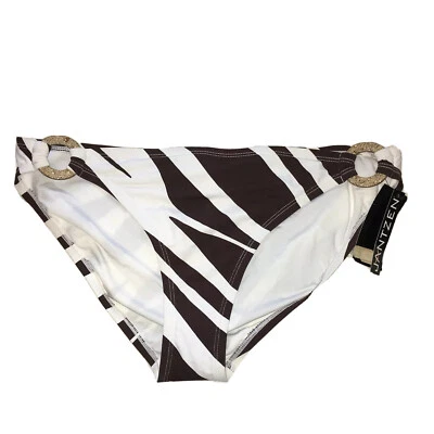 Traje de baño Jantzen marrón cebra a rayas pantalones de bikini traje de baño talla 14  Foto 1 de 4