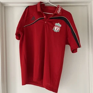 Liverpool Adidas Football Soccer Polo Shirt Top Mens Medium - Picture 1 of 5