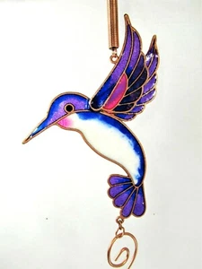Silver Angels Mini Wind Chime Hand Painted Metal /w Glass Yard & Garden Decor C - Picture 1 of 2