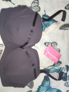 naturallyClose slate grey and cream bra 34B Great Condition - Picture 1 of 7