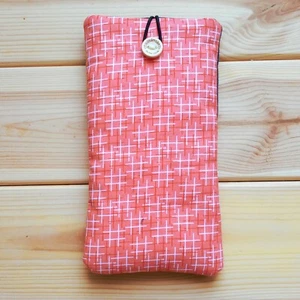 FOR WIKO VIEW 3 LITE / LENNY 5 HANDMADE PHONE CASE FABRIC AND SMALL POCKET LINES - Picture 1 of 6