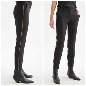 Nili Lotan Black Wool "Leo" Tapered Leg Pants w/ Piping, Size 10, NWT! $550 - Picture 1 of 9