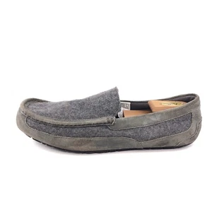 UGG Australia Alder Moccasin Slippers Mens Size 15 EUR 49.5 Gray Leather Wool - Picture 1 of 12