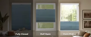 Persulix Clearance Room Darkening Blackout Blue Cellular Shade Honeycomb Blind - Picture 1 of 15