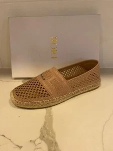 DIOR Granville Malla Bordada Algodón Alpargata Plana Zapatos Arcilla Beige $850 - Imagen 1 de 11