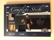 2021-22 Leaf Lumber RAYMOND BOURQUE Complete Stick Triple Relic Navy Blue 4/4