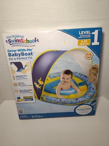 NEW! Aqua Swim School  Baby Pool Float Boat w/Sun Shade for Infants, 6-24 Months - Picture 1 of 6