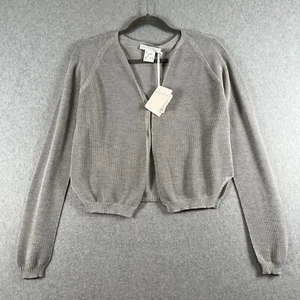 Fabiana Filippi Damen-Cardigan XS leicht offen gestrickt 100 % Baumwolle grau neu mit Etikett - Bild 1 von 16