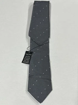 Corbata de lunares gris Angelo Rossi para hombre hecha a mano NUEVA Foto 1 de 3