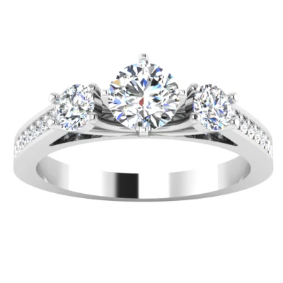 14K White Gold Round Cut Moissanite Eternity Band Ring for Women 0.77 Ct - Image 1 of 4