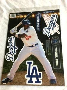  Fathead 17 Inch Sticker Wall Decal Set Yasiel Puig Los Angeles Dodgers FREESHIP - Picture 1 of 1