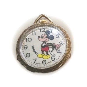 Vintage Mickey Mouse Taschenuhr Bradley 60er Swiss non working - with Xtra Movt - Bild 1 von 2