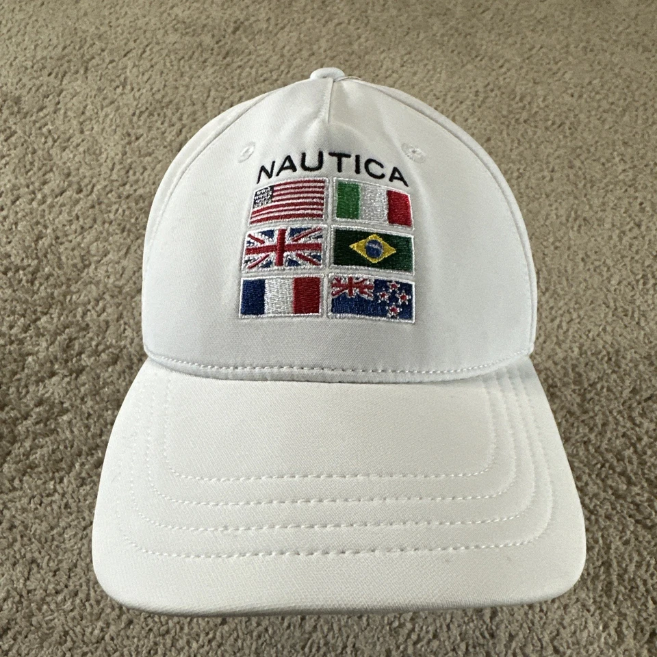 Vintage Nautica Hat Cap Men L/XL White Flexfit Stretch Sailing Nautical Boating - Image 1 of 4