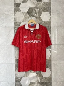 Manchester United 1992 1994 Home Football Soccer Jersey Shirt Size L Umbro - Picture 1 of 18