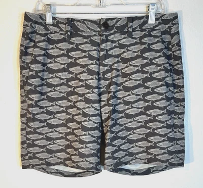 Bonobos Men's 33w 7L Grey Green Fish Print Stretch 4 Pocket Shorts - Image 1 of 4