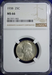 1938 Washington Quarter Dollar NGC MS-66 (2532316) - Picture 1 of 4