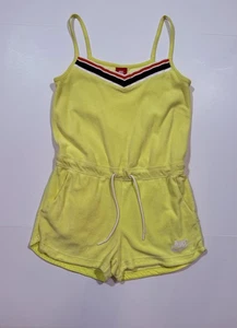 Nike Mameluco Mujer Pequeño Amarillo Terry Tela Cordón Bolsillos Verano Retro Tanque - Imagen 1 de 6