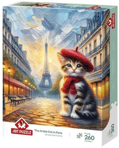 NEW Art Puzzle Jigsaw Puzzle 260 Pieces 10+ Ages 40270 The Artist Cat in Paris - Imagen 1 de 2