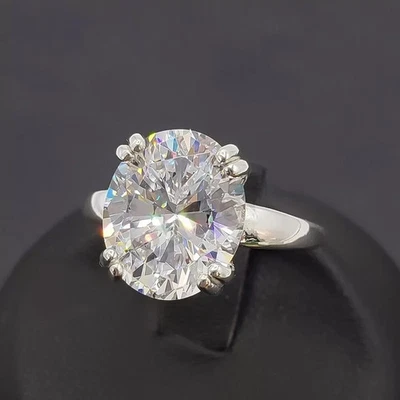3.00CT Oval EF/VS1 Lab Grown Diamond Solitaire Engagement Ring 14k White Gold - Image 1 of 3